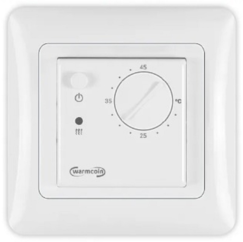 Терморегулятор механический Warmcoin VDT-245w для рамок AtlasDesign 3.6кВт 16А белый фото Терморегулятор механический Warmcoin VDT-245w для рамок AtlasDesign 3.6кВт 16А белый картинка